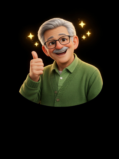 Frank celebrating after helping you solve a problem